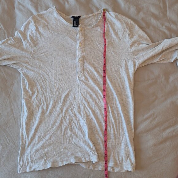 H&M, Henley long sleeve,  marle Grey, Size M - Picture 8 of 9